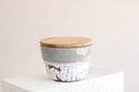 White Crawl Stoneware Salt Cellar 4” diameter